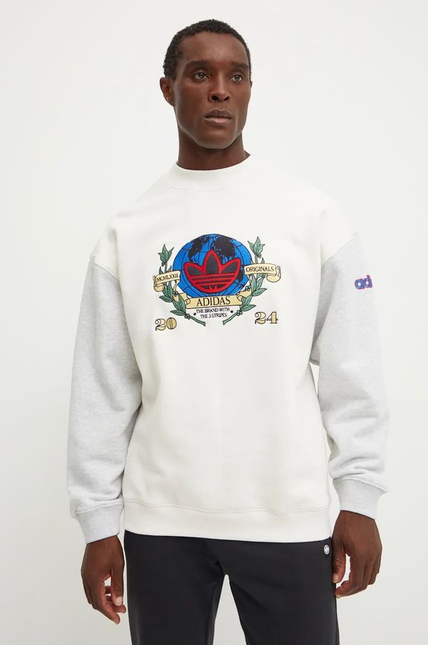 adidas Originals Dukserica adidas Originals za muškarce, boja: bež, s uzorkom, IX6755
