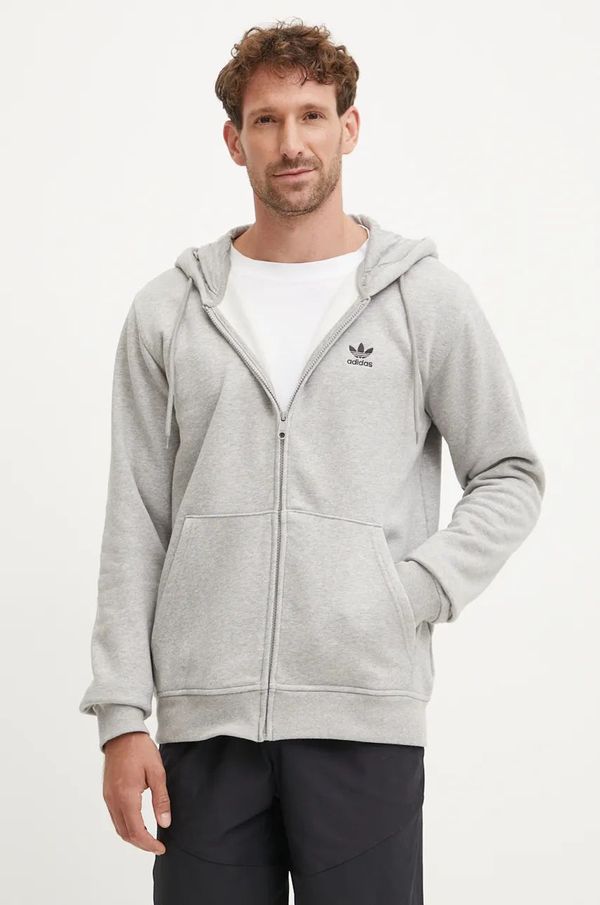 adidas Originals Dukserica adidas Originals za muškarce, boja: siva, s kapuljačom, bez uzorka, IY7354