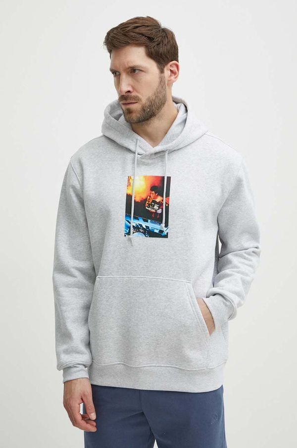 adidas Originals Dukserica adidas Originals za muškarce, boja: siva, s kapuljačom, s tiskom, IS2907