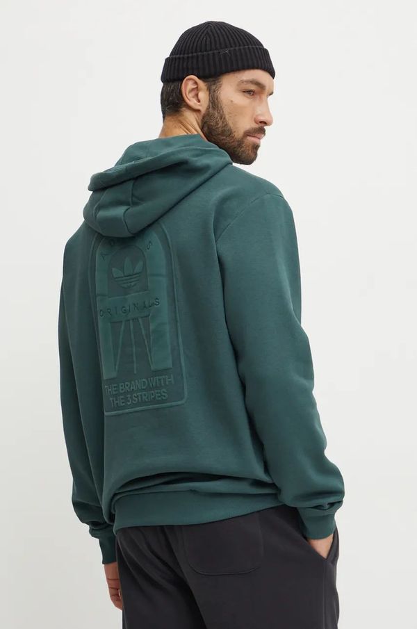 adidas Originals Dukserica adidas Originals za muškarce, boja: zelena, s kapuljačom, bez uzorka, IX9604