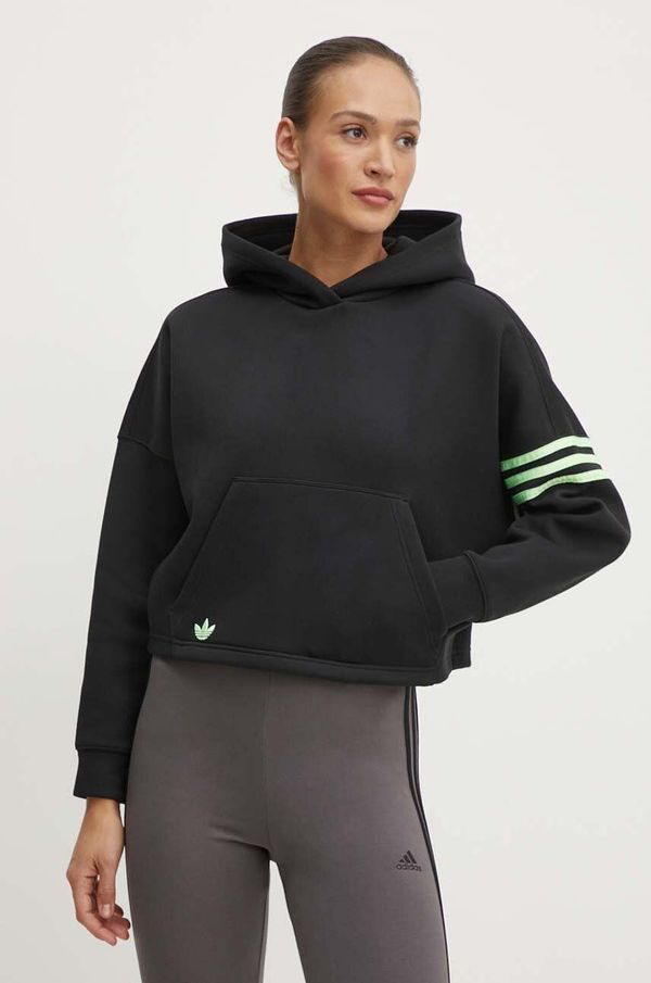 adidas Originals Dukserica adidas Originals za žene, boja: crna, s kapuljačom, s aplikacijom, IU2497