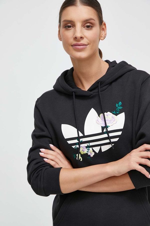 adidas Originals Dukserica adidas Originals za žene, boja: crna, s kapuljačom, s tiskom