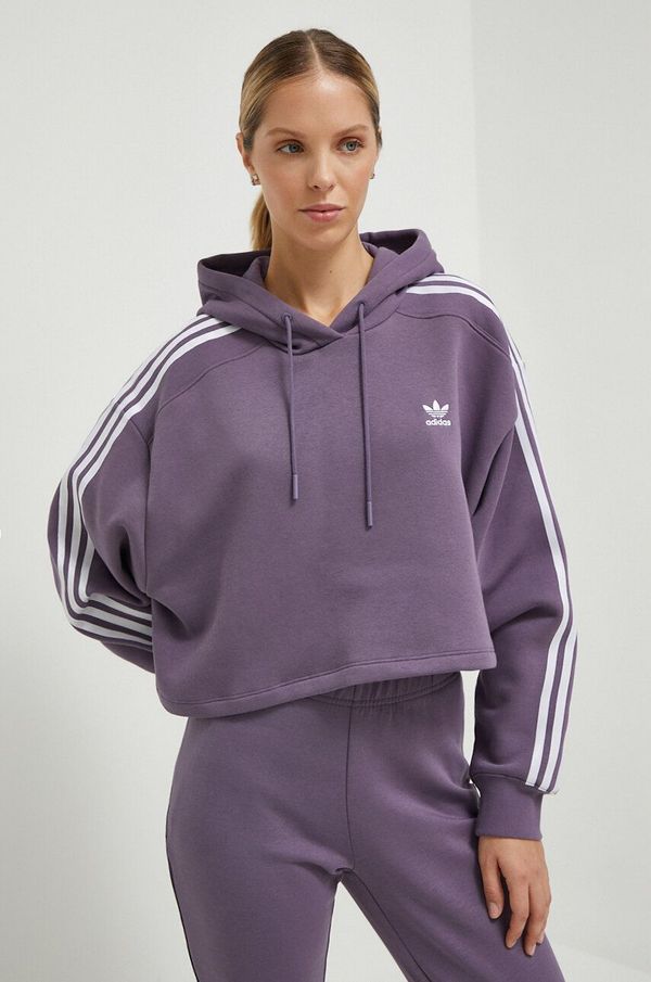 adidas Originals Dukserica adidas Originals za žene, boja: ljubičasta, s kapuljačom, s uzorkom