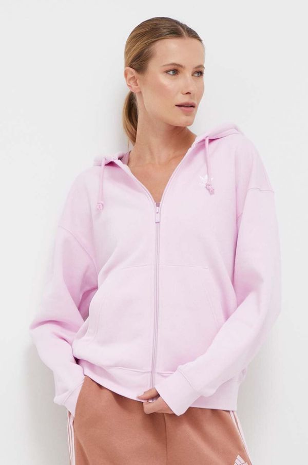adidas Originals Dukserica adidas Originals za žene, boja: ružičasta, s kapuljačom, glatka