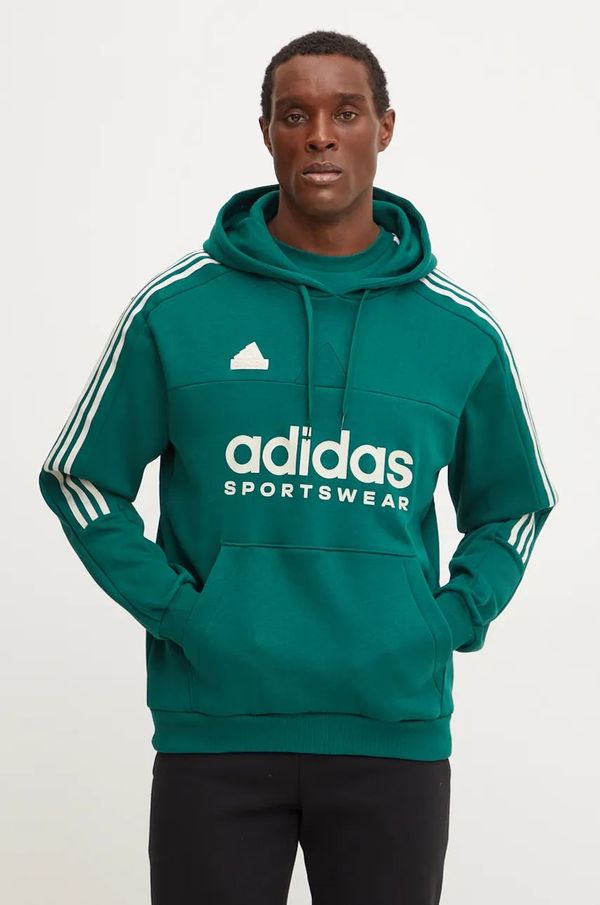 adidas Dukserica adidas Tiro boja: zelena, s kapuljačom, s tiskom, IW5938