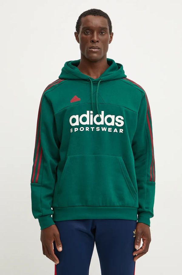 adidas Dukserica adidas Tiro za muškarce, boja: zelena, s kapuljačom, s tiskom, IY4521