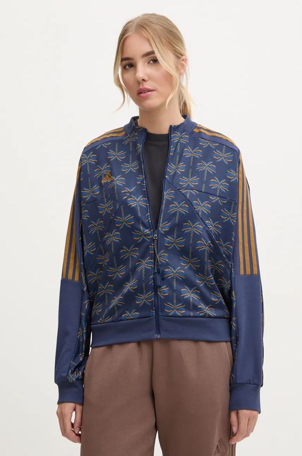 adidas Dukserica adidas x Farm Rio za žene, boja: tamno plava, s uzorkom, IV9763