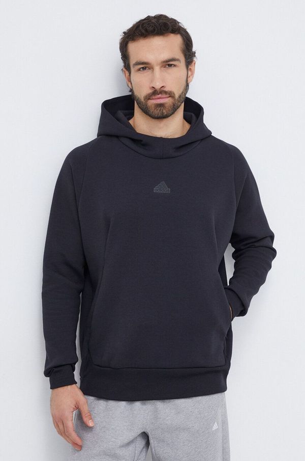 adidas Dukserica adidas Z.N.E za muškarce, boja: crna, s kapuljačom, bez uzorka