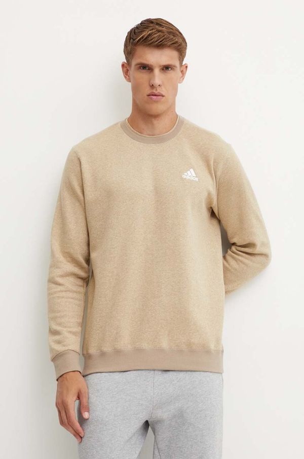 adidas Dukserica adidas za muškarce, boja: bež, s aplikacijom, IY6613