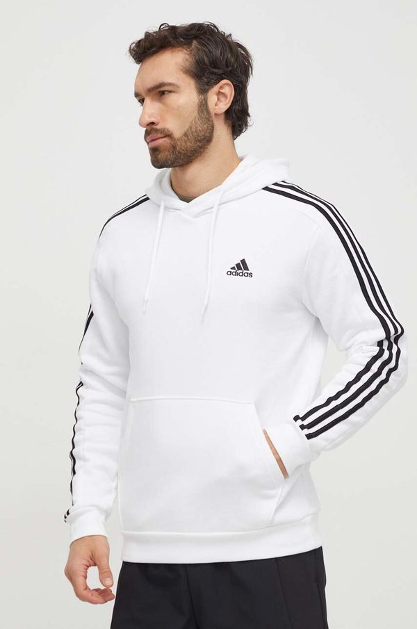 adidas Dukserica adidas za muškarce, boja: bijela, s kapuljačom, aplikacijom