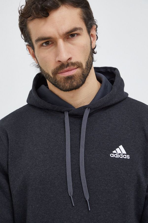 adidas Dukserica adidas za muškarce, boja: crna, s kapuljačom, bez uzorka