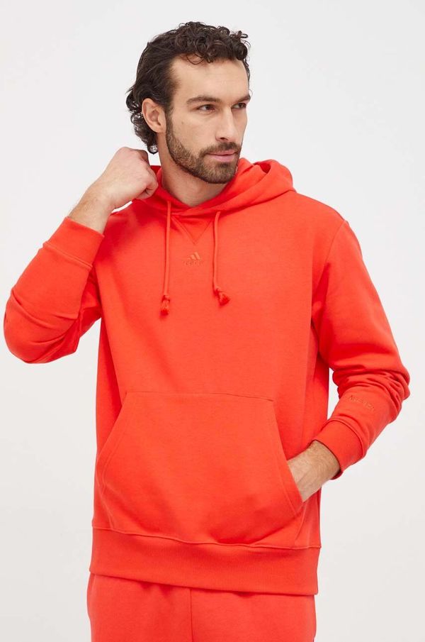 adidas Dukserica adidas za muškarce, boja: crvena, s kapuljačom, bez uzorka