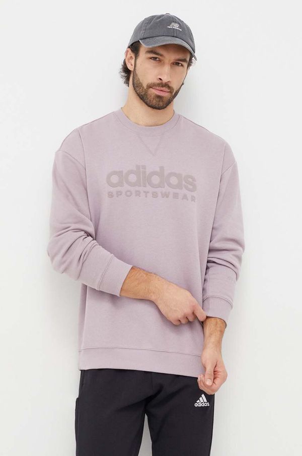 adidas Dukserica adidas za muškarce, boja: ljubičasta, s tiskom