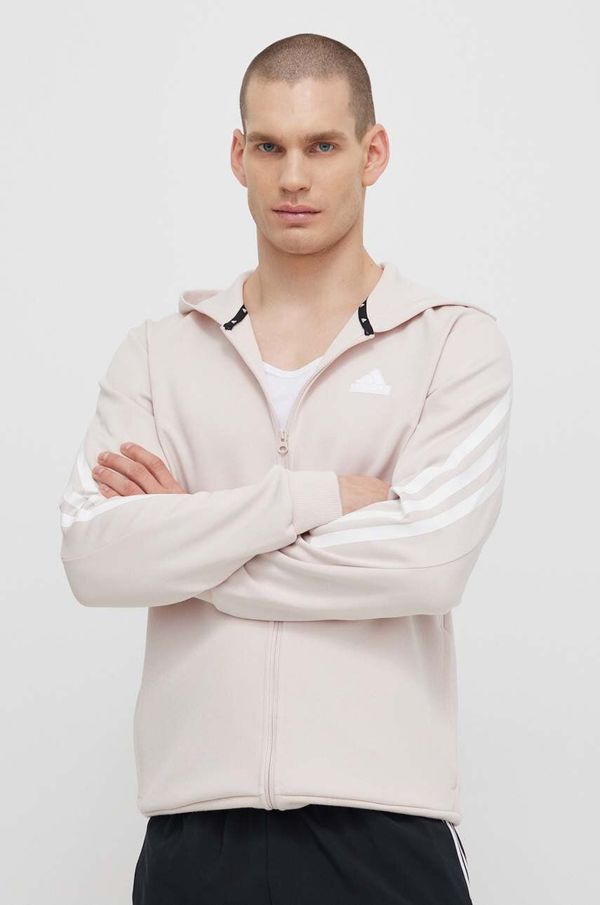 adidas Dukserica adidas za muškarce, boja: ružičasta, s kapuljačom, s tiskom, IR9207