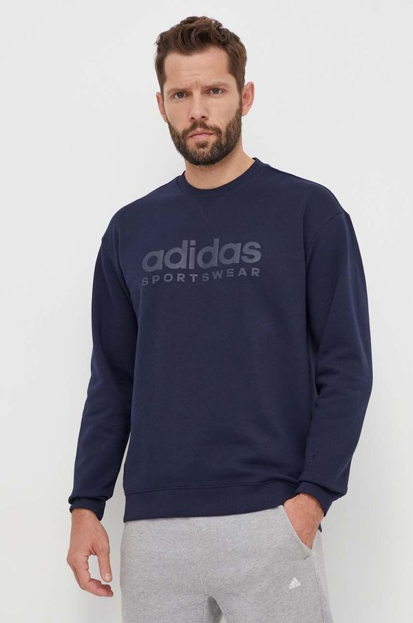 adidas Dukserica adidas za muškarce, boja: tamno plava, s tiskom