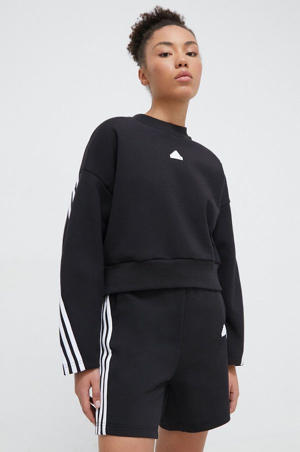 adidas Dukserica adidas za žene, boja: crna, s aplikacijom