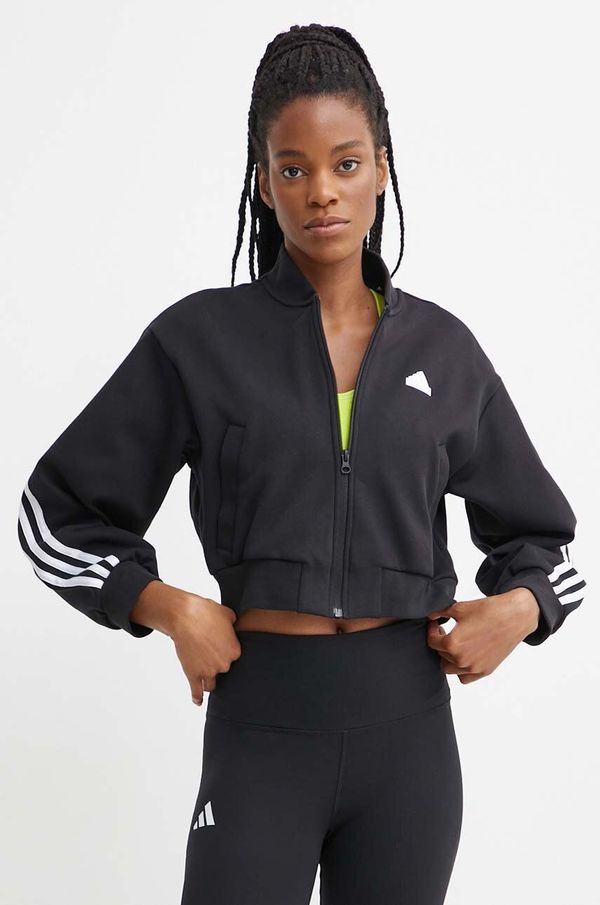 adidas Dukserica adidas za žene, boja: crna, s uzorkom, IP1566