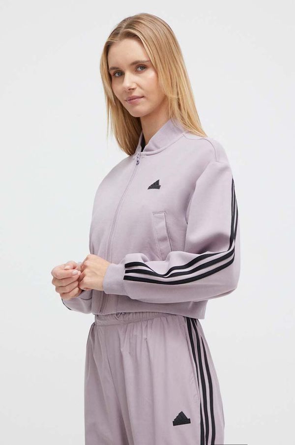 adidas Dukserica adidas za žene, boja: ljubičasta, bez uzorka