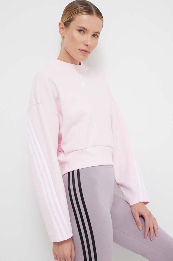 adidas Dukserica adidas za žene, boja: ružičasta, s aplikacijom