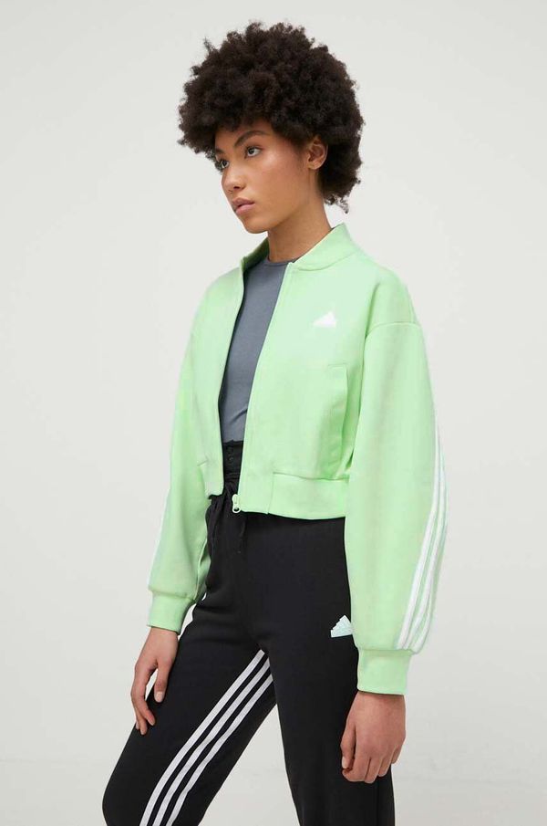 adidas Dukserica adidas za žene, boja: zelena, s aplikacijom