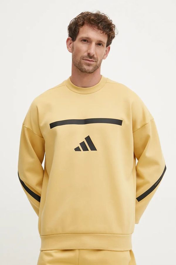 adidas Dukserica adidas ZNE za muškarce, boja: žuta, s tiskom, JJ4896