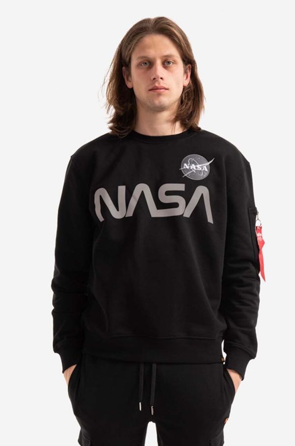 Alpha Industries Dukserica Alpha Industries za muškarce, boja: crna, s tiskom, 178309.03-black