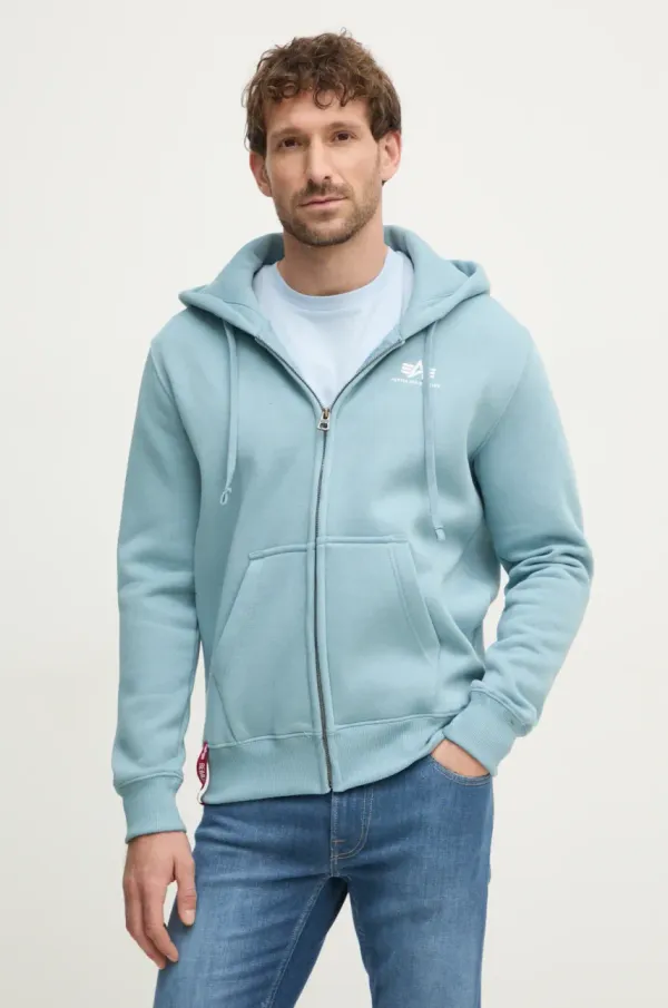 Alpha Industries Dukserica Alpha Industries za muškarce, boja: siva, s kapuljačom, s tiskom, 118342