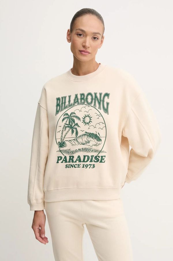 Billabong Dukserica Billabong Fresh Take Crew za žene, boja: bež, s tiskom, EBJFT00137