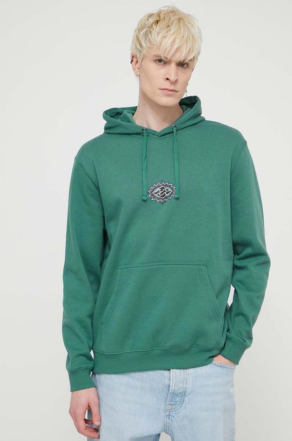 Billabong Dukserica Billabong za muškarce, boja: zelena, s kapuljačom, s tiskom, ABYSF00119
