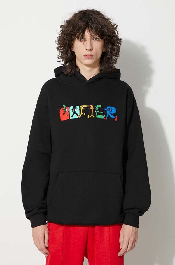 Butter Goods Dukserica Butter Goods Zorched Pullover Hood za muškarce, boja: crna, s kapuljačom, s aplikacijom, BGQ3231802