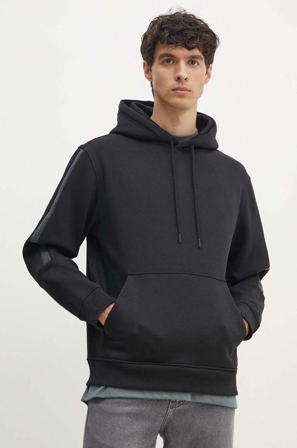 Calvin Klein Jeans Dukserica Calvin Klein Jeans za muškarce, boja: crna, s kapuljačom, bez uzorka, J30J325632