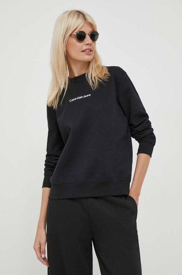 Calvin Klein Jeans Dukserica Calvin Klein Jeans za žene, boja: crna, s aplikacijom
