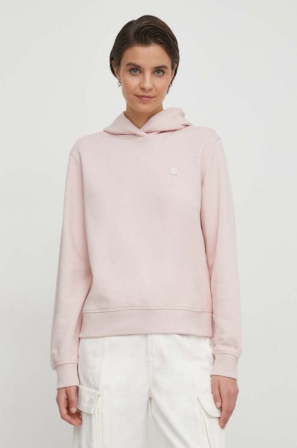 Calvin Klein Jeans Dukserica Calvin Klein Jeans za žene, boja: ružičasta, s kapuljačom, s aplikacijom, J20J223227