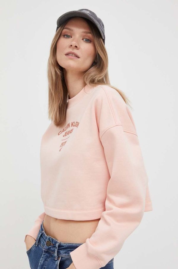 Calvin Klein Jeans Dukserica Calvin Klein Jeans za žene, boja: ružičasta, s tiskom