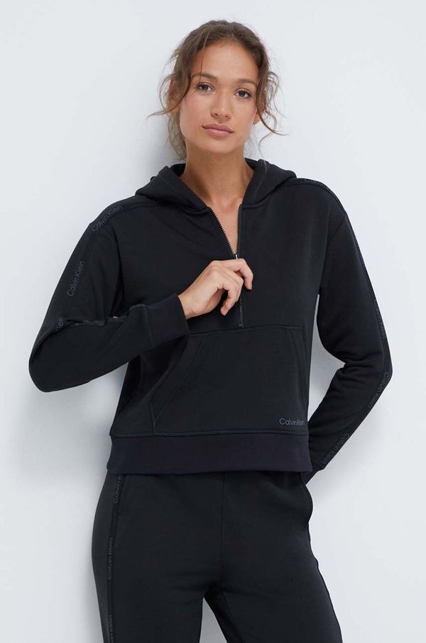 Calvin Klein Performance Dukserica Calvin Klein Performance boja: crna, s kapuljačom, s tiskom