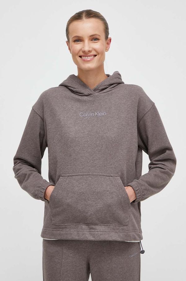 Calvin Klein Performance Dukserica Calvin Klein Performance Essentials boja: siva, s kapuljačom, bez uzorka