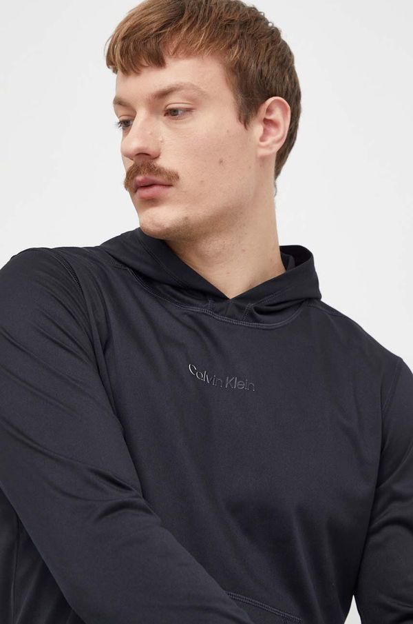 Calvin Klein Performance Dukserica Calvin Klein Performance za muškarce, boja: crna, s kapuljačom, s tiskom