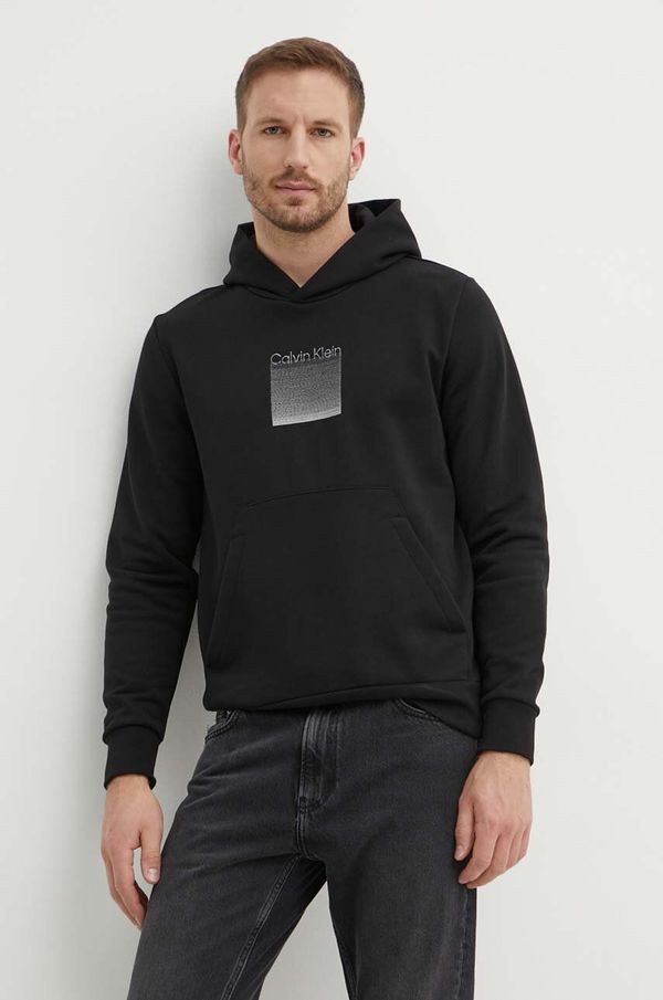 Calvin Klein Dukserica Calvin Klein za muškarce, boja: crna, s kapuljačom, s aplikacijom, K10K113087
