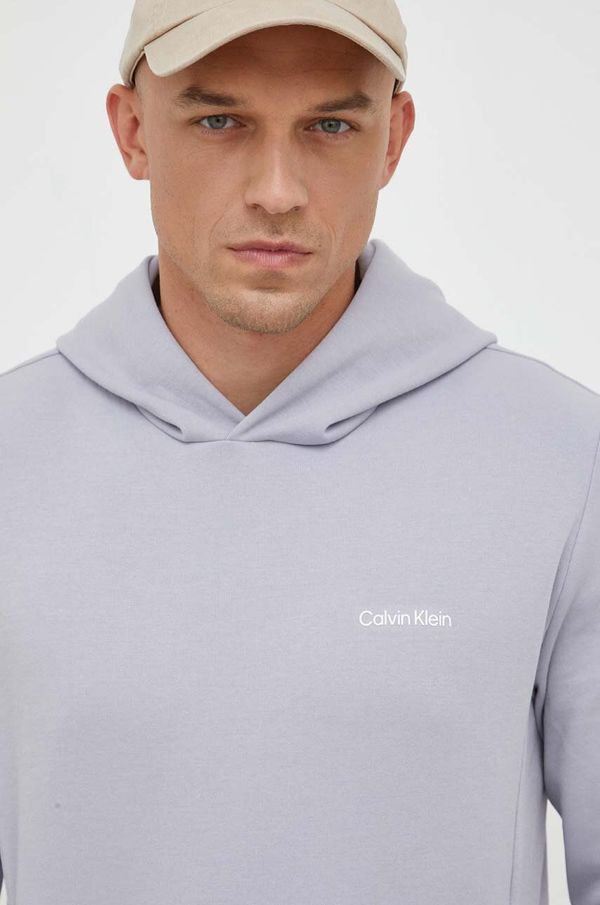 Calvin Klein Dukserica Calvin Klein za muškarce, boja: siva, s kapuljačom, glatka