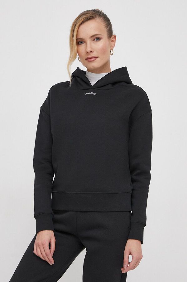 Calvin Klein Dukserica Calvin Klein za žene, boja: crna, s kapuljačom, bez uzorka