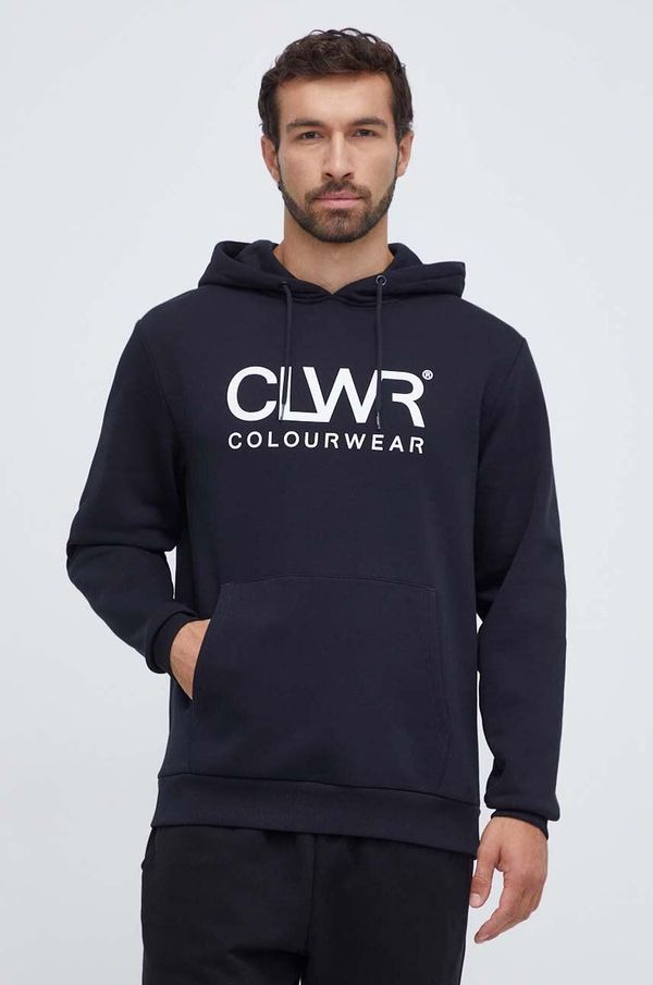 Colourwear Dukserica Colourwear za muškarce, boja: crna, s kapuljačom, s tiskom