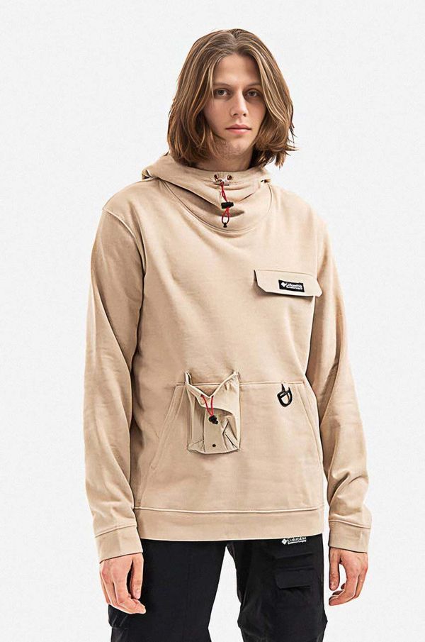Columbia Dukserica Columbia Field Creek Hoodie za muškarce, boja: bež, s kapuljačom, glatka, 1993243-271