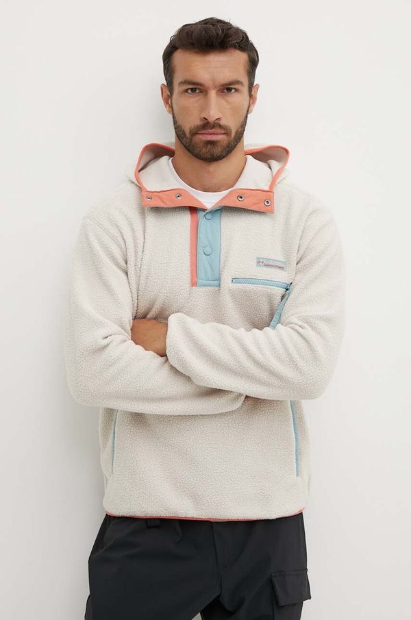 Columbia Dukserica Columbia M Helvetia Hoodie za muškarce, boja: bež, s kapuljačom, s uzorkom, 2013705