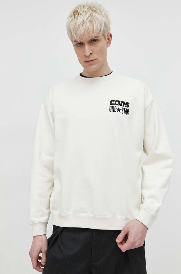 Converse Dukserica Converse za muškarce, boja: bež, s aplikacijom