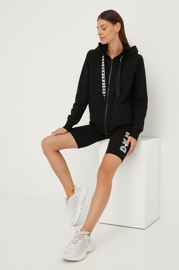 DKNY Dukserica Dkny za žene, boja: crna, s kapuljačom, glatka