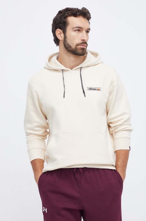Ellesse Dukserica Ellesse za muškarce, boja: bež, s kapuljačom, bez uzorka