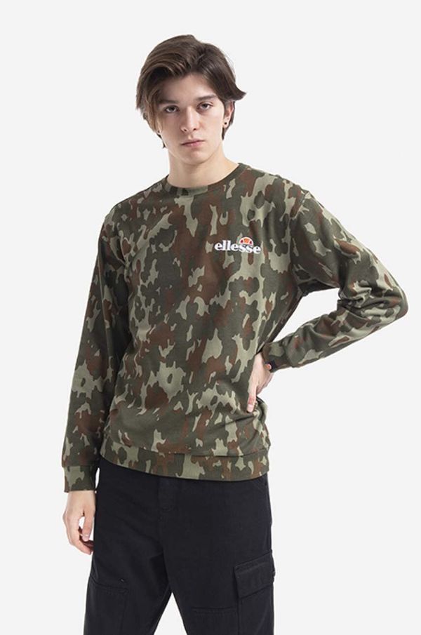 Ellesse Dukserica Ellesse za muškarce, boja: zelena, s uzorkom, SHK12432-KHAKI