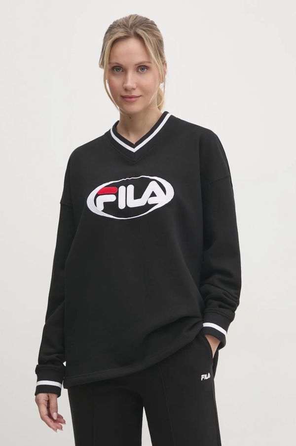 Fila Dukserica Fila Langerma za žene, boja: crna, s aplikacijom, FAW0894