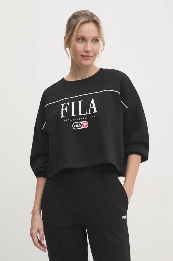 Fila Dukserica Fila Lewistown za žene, boja: crna, s tiskom, FAW0912