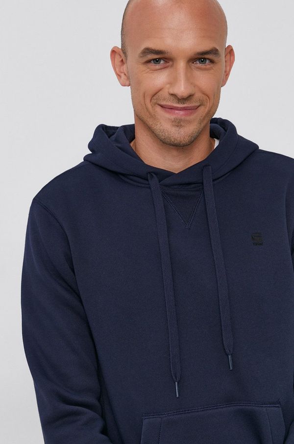 G-Star Raw Dukserica G-Star Raw za muškarce, boja: tamno plava, s kapuljačom, glatka